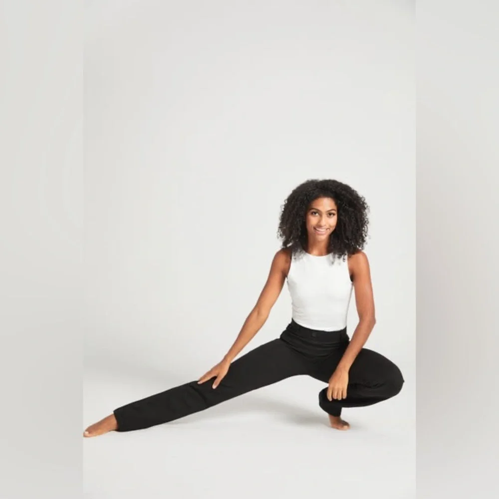 Betabrand Classic Dress Pant Yoga Pant Straight in Black Size Small Regular.